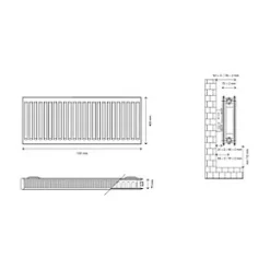 Flomasta Type 21 Double-Panel Plus Single Convector Radiator 400 x 1100mm White 3591BTU -Central Heating Radiators shop 104XP A4