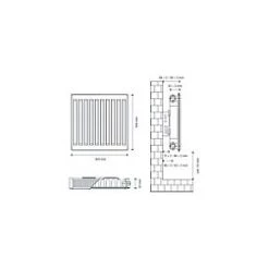 Flomasta Type 11 Single-Panel Single Convector Radiator 500 x 400mm White 1109BTU -Central Heating Radiators shop 113XP A4