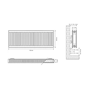 Flomasta Type 21 Double-Panel Plus Single Convector Radiator 500 x 1100mm White 4312BTU 5 Flomasta Type 21 Double-Panel Plus Single Convector Radiator 500 x 1100mm White 4312BTU - Image 5