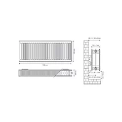 Flomasta Type 22 Double-Panel Double Convector Radiator 400 x 1100mm White 4571BTU 10 Flomasta Type 22 Double-Panel Double Convector Radiator 400 x 1100mm White 4571BTU -Central Heating Radiators shop 141XP A4