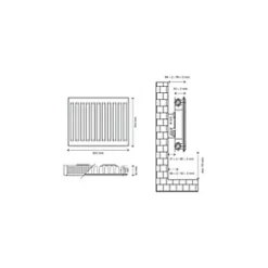 Flomasta Type 11 Single-Panel Single Convector Radiator 300 x 600mm White 1065BTU 10 Flomasta Type 11 Single-Panel Single Convector Radiator 300 x 600mm White 1065BTU -Central Heating Radiators shop 165XP A4