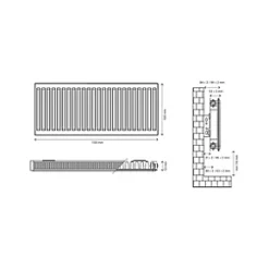 Flomasta Type 11 Single-Panel Single Convector Radiator 500 x 1100mm White 3050BTU 10 Flomasta Type 11 Single-Panel Single Convector Radiator 500 x 1100mm White 3050BTU -Central Heating Radiators shop 196XP A4
