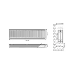 Flomasta Type 22 Double-Panel Double Convector Radiator 300 x 1400mm White 4523BTU 10 Flomasta Type 22 Double-Panel Double Convector Radiator 300 x 1400mm White 4523BTU -Central Heating Radiators shop 209XP A4
