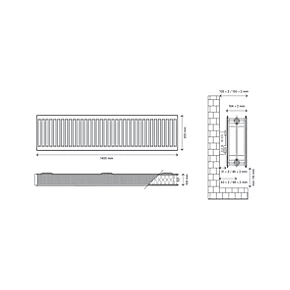 Flomasta Type 22 Double-Panel Double Convector Radiator 300 x 1400mm White 4523BTU 5 Flomasta Type 22 Double-Panel Double Convector Radiator 300 x 1400mm White 4523BTU - Image 5
