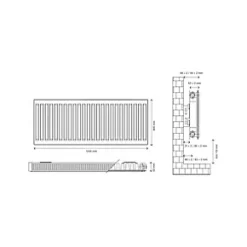 Flomasta Type 11 Single-Panel Single Convector Radiator 400 x 1200mm White 2741BTU -Central Heating Radiators shop 288XP A4