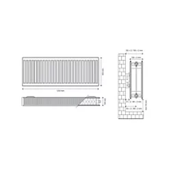 Flomasta Type 22 Double-Panel Double Convector Radiator 500 x 1200mm White 6026BTU -Central Heating Radiators shop 294XP A4