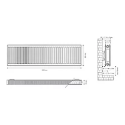 Flomasta Type 21 Double-Panel Plus Single Convector Radiator 500 x 1400mm White 5489BTU 10 Flomasta Type 21 Double-Panel Plus Single Convector Radiator 500 x 1400mm White 5489BTU -Central Heating Radiators shop 308XP A4