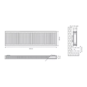 Flomasta Type 21 Double-Panel Plus Single Convector Radiator 500 x 1400mm White 5489BTU 5 Flomasta Type 21 Double-Panel Plus Single Convector Radiator 500 x 1400mm White 5489BTU - Image 5