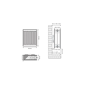 Flomasta Type 22 Double-Panel Double Convector Radiator 500 x 500mm White 2511BTU 5 Flomasta Type 22 Double-Panel Double Convector Radiator 500 x 500mm White 2511BTU - Image 5