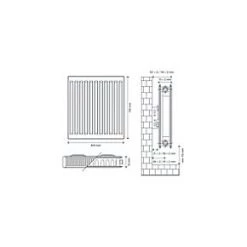 Flomasta Type 21 Double-Panel Plus Single Convector Radiator 700 x 800mm White 4150BTU -Central Heating Radiators shop 334XP A4