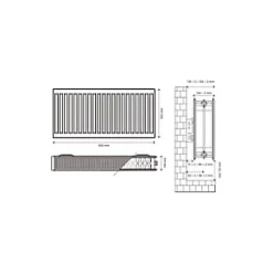 Flomasta Type 22 Double-Panel Double Convector Radiator 500 x 900mm White 4519BTU -Central Heating Radiators shop 344XP A4