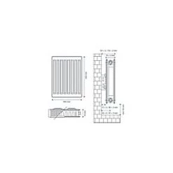 Flomasta Type 21 Double-Panel Plus Single Convector Radiator 600 x 400mm White 1824BTU -Central Heating Radiators shop 366XP A4