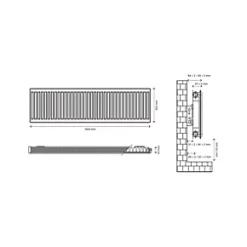 Flomasta Type 11 Single-Panel Single Convector Radiator 500 x 1800mm White 4991BTU -Central Heating Radiators shop 403XP A4
