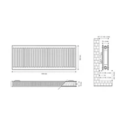 Flomasta Type 21 Double-Panel Plus Single Convector Radiator 500 x 1200mm White 4705BTU 10 Flomasta Type 21 Double-Panel Plus Single Convector Radiator 500 x 1200mm White 4705BTU -Central Heating Radiators shop 417XP A4