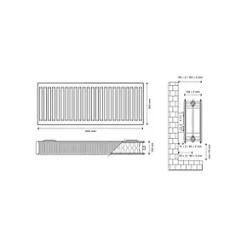 Flomasta Type 22 Double-Panel Double Convector Radiator 400 x 1000mm White 4155BTU -Central Heating Radiators shop 480XP A4