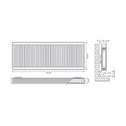 Flomasta Type 21 Double-Panel Plus Single Convector Radiator 600 x 1200mm White 5472BTU -Central Heating Radiators shop 492XP A4