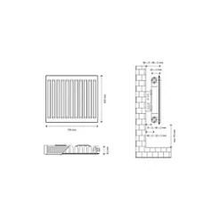 Flomasta Type 11 Single-Panel Single Convector Radiator 500 x 700mm White 1941BTU 10 Flomasta Type 11 Single-Panel Single Convector Radiator 500 x 700mm White 1941BTU -Central Heating Radiators shop 495XP A4