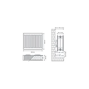 Flomasta Type 22 Double-Panel Double Convector Radiator 400 x 600mm White 2493BTU 5 Flomasta Type 22 Double-Panel Double Convector Radiator 400 x 600mm White 2493BTU - Image 5