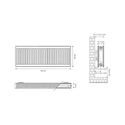 Flomasta Type 21 Double-Panel Plus Single Convector Radiator 300 x 1000mm White 2585BTU 8 Flomasta Type 21 Double-Panel Plus Single Convector Radiator 300 x 1000mm White 2585BTU -Central Heating Radiators shop 527XP A3