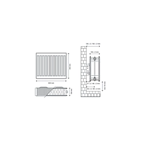 Flomasta Type 22 Double-Panel Double Convector Radiator 400 x 800mm White 3324BTU 5 Flomasta Type 22 Double-Panel Double Convector Radiator 400 x 800mm White 3324BTU - Image 5
