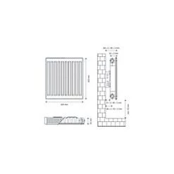 Flomasta Type 11 Single-Panel Single Convector Radiator 600 x 600mm White 1946BTU -Central Heating Radiators shop 579XP A4