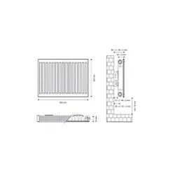 Flomasta Type 11 Single-Panel Single Convector Radiator 600 x 900mm White 2920BTU -Central Heating Radiators shop 585XP A4