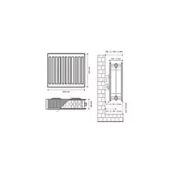 Flomasta Type 22 Double-Panel Double Convector Radiator 500 x 600mm White 3013BTU -Central Heating Radiators shop 700XP A4