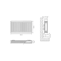 Flomasta Type 21 Double-Panel Plus Single Convector Radiator 500 x 800mm White 3136BTU -Central Heating Radiators shop 716XP A4