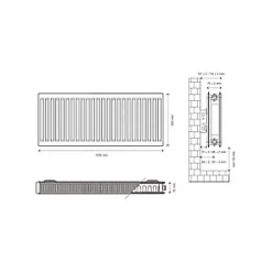 Flomasta Type 21 Double-Panel Plus Single Convector Radiator 500 x 1000mm White 3920BTU -Central Heating Radiators shop 722XP A4