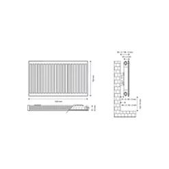 Flomasta Type 11 Single-Panel Single Convector Radiator 700 x 1000mm White 3700BTU 10 Flomasta Type 11 Single-Panel Single Convector Radiator 700 x 1000mm White 3700BTU -Central Heating Radiators shop 732XP A4