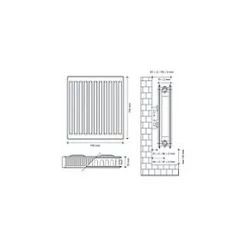 Flomasta Type 21 Double-Panel Plus Single Convector Radiator 700 x 700mm White 3631BTU -Central Heating Radiators shop 756XP A4