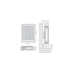 Flomasta Type 21 Double-Panel Plus Single Convector Radiator 600 x 500mm White 2280BTU 10 Flomasta Type 21 Double-Panel Plus Single Convector Radiator 600 x 500mm White 2280BTU -Central Heating Radiators shop 784XP A4
