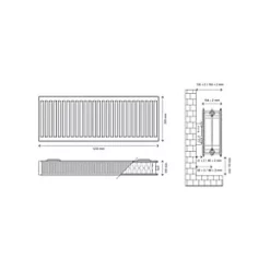 Flomasta Type 22 Double-Panel Double Convector Radiator 300 x 1200mm White 3876BTU 9 Flomasta Type 22 Double-Panel Double Convector Radiator 300 x 1200mm White 3876BTU -Central Heating Radiators shop 786XP A3
