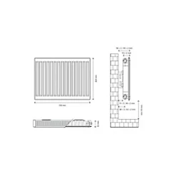 Flomasta Type 11 Single-Panel Single Convector Radiator 600 x 700mm White 2271BTU -Central Heating Radiators shop 800XP A4