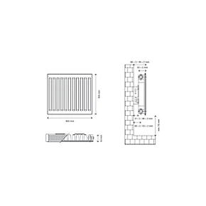 Flomasta Type 11 Single-Panel Single Convector Radiator 500 x 800mm White 2218BTU 5 Flomasta Type 11 Single-Panel Single Convector Radiator 500 x 800mm White 2218BTU - Image 5