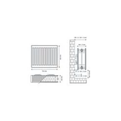 Flomasta Type 22 Double-Panel Double Convector Radiator 400 x 700mm White 2909BTU -Central Heating Radiators shop 856XP A4