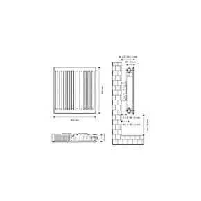 Flomasta Type 11 Single-Panel Single Convector Radiator 600 x 400mm White 1298BTU 5 Flomasta Type 11 Single-Panel Single Convector Radiator 600 x 400mm White 1298BTU - Image 5
