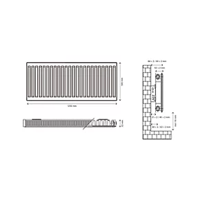 Flomasta Type 11 Single-Panel Single Convector Radiator 500 x 1200mm White 3327BTU 5 Flomasta Type 11 Single-Panel Single Convector Radiator 500 x 1200mm White 3327BTU - Image 5