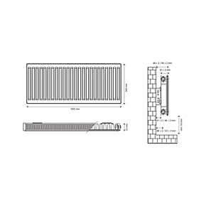 Flomasta Type 11 Single-Panel Single Convector Radiator 500 x 1000mm White 2773BTU 5 Flomasta Type 11 Single-Panel Single Convector Radiator 500 x 1000mm White 2773BTU - Image 5