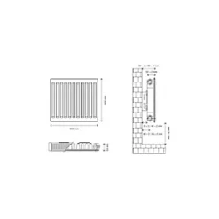 Flomasta Type 11 Single-Panel Single Convector Radiator 500 x 900mm White 2496BTU -Central Heating Radiators shop 988XP A4